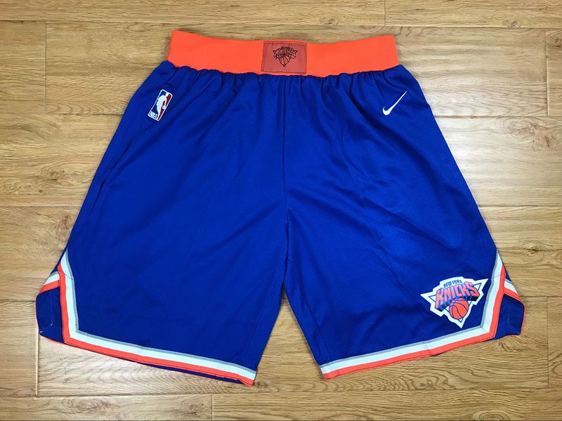 2018 Men NBA Nike New York Knicks blue shorts->oklahoma city thunder->NBA Jersey